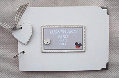 PERSONALISED A5 AND A4 SIZE PHOTO ALBUM, SCRAPBOOK, MEMORY, GUEST BOOK, MULTI USE GIFT. HOLIDAY TRIP DISNEYLAND.