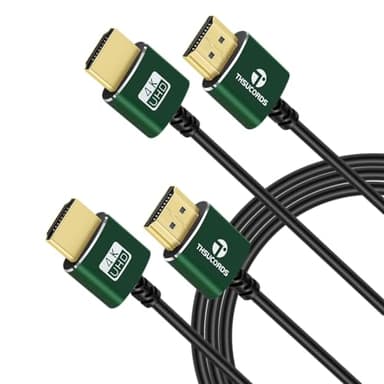 Thsucords Thin HDMI Cable 0.3M 2 Pack, Ultra Slim & Flexible HDMI Cord Supports High Speed 4K@60Hz 18gbps 2160p 1080p