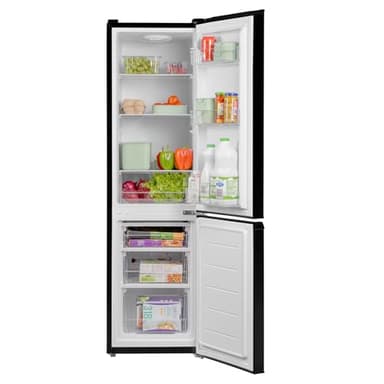 SIA SFF15144BL/E 60/40 Split Freestanding 165L Combi Fridge Freezer in Black, 4* Freezer Compartment, E Rated, Reversible Doors, Adjustable Shelves, 2 Years Parts & Labour Guarantee
