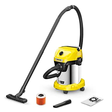 Kärcher WD 3-18 1.628-575.0 NASS-/Trockensauger 225W 17l ohne Akku, Cordless Wet/Dry Vacuum Cleaner, Stainless steel container, Yellow, 18 V