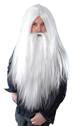 Bristol Novelties Wizard Wig and Long Beard (White) Halloween Halloween