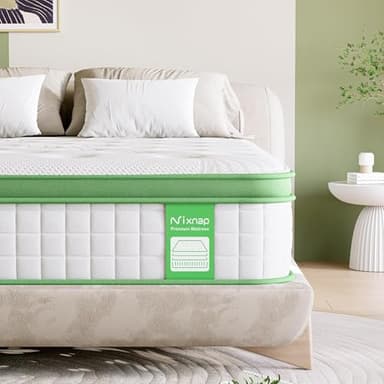 NIXNAP Super King Mattress - 6FT, 10 Inch Hybrid Mattress with Gel Memory Foam & Individually Pocket Springs, 9-Zone Orthopaedic, Medium Firm for Pressure & Back Pain Relief, 180x200x25cm
