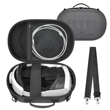 Case for Meta Quest 3s/for Quest 3 512GB Virtual Reality Headsets Storage Bag Fits for 2 Touch Plus Controllers,Wrist Straps, Power Adaptor, Charging Cable,Batteries and Accessories(Box only) (Black)