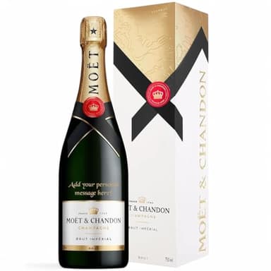 Personalised Moet & Chandon Champagne Gift for all occasions, Customised Engraved Champagne Bottle, Premium Alcohol Gift Ideas 75cl
