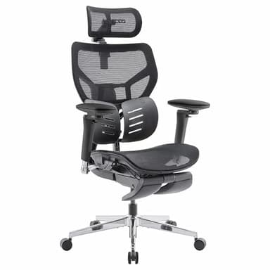 MUSSO X700 Ergonomic Office Chair with GlideTrack Lumbar Support, 6D Armrests, 4D Headrest, Sliding Seat & Footrest – Smart Comfort for Work, Study & Gaming (Black)