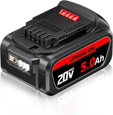ZEERISA 5.0Ah 18V 20V MAX DCB200 Lithium Battery Replacement Compatible with DEWALT 18Volt 20V Max DCB206 DCB207 DCB204 DCB203 DCB201 DCB200 DCB180 DCB181 DCB182 Cordless Power Tools