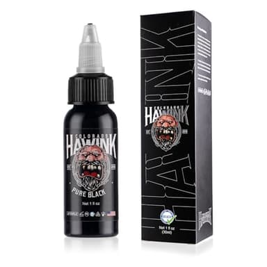 HAWINK Black Tattoo Ink Professional Pure Black 1 Bottle with 1oz (30ml) Tattoo Ink Black TI203-30-001