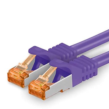 1aTTack.de 10m - Cat.7 network cable purple - 1 piece Gigabit Ethernet LAN cable 10000 Mbit s patch cable Cat7 cable S FTP PIMF shielding LSZH Cat.7 raw cable Rj45 plug Cat 6a - 1 x 10 meters
