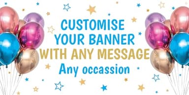 4ft x 2ft Large Personalised Banner Baby Shower Welcome home Decorations Any Occasion Name with Photo for Men Women Boys Girls (Blue & Pink Stars Text)