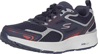 Skechers Men's Go Consistent Running Shoe, Navy Leather Synthetic Red Trim, 11 UK