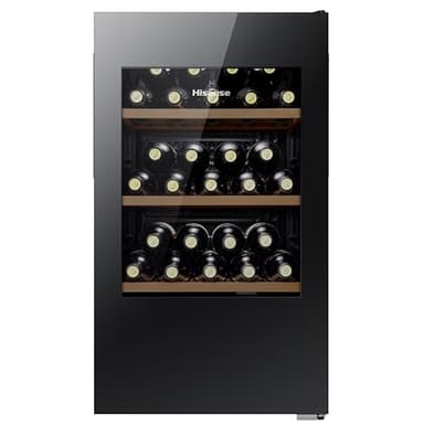 Hisense RW12D4NWG0 93 Litre 30 Bottles Freestanding Undercounter Wine Fridge Cabinet with Digital Touch Control