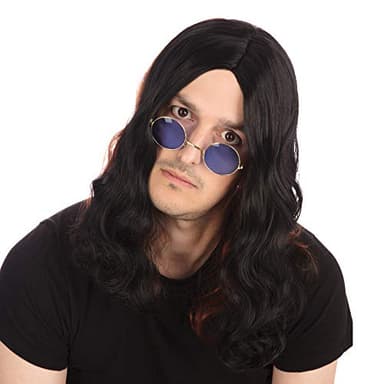 Bristol Novelty BW481 Ozzy Osbourne Streaks Wig, Black/Red, One Size Halloween Halloween