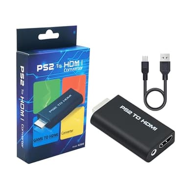 Mcbazel PS2 to HDMI Converter, PS2 HDMI Adapter with 3.5mm Audio Output, Plug & Play PS 2 Converter for All PS 2 Models, High-Definition Video Output to HDTV Monitor