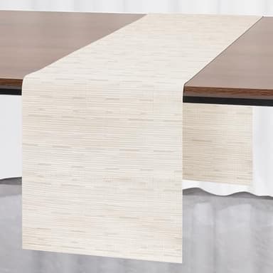 Myir JUN Table Runner, Washable Table Runner Roll Ribbon Table Decorations for Birthday Wedding, Party, Home Outdoor and Restaurants 12" x 72" (Beige)