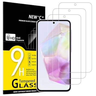 NEW'C 3 Pack Designed for Samsung Galaxy A56 5G / A36 5G Screen Protector Tempered Glass,Case Friendly Ultra Resistant