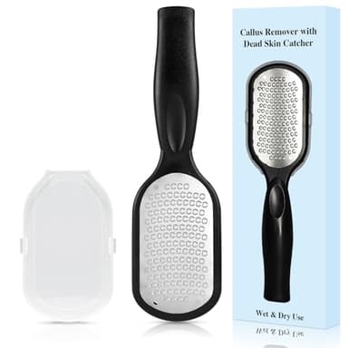 Foot File Callus Remover for Feet with Dead Skin Catcher Foot Files for Hard Skin Remover Wet & Dry Use High-Performance Scraper Heel Scraper Foot Scraper Foot Scrubber