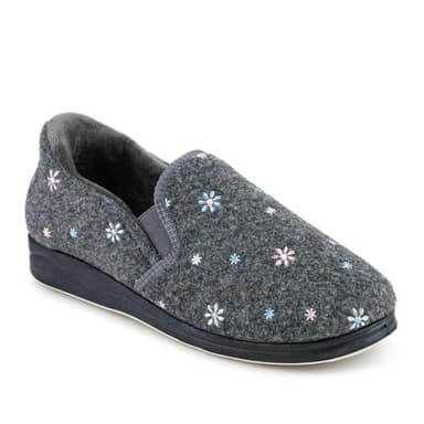 Pavers - Womens Just Step In Memory Foam Slippers in Grey - Memory Foam Insole That Moulds to the Foot - Light & Flexible - Slip into Comfort Quickly - Size 7 UK
