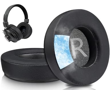SOULWIT Cooling Gel 80mm Earpads Replacement for House of Marley Positive Vibration 2 Wired/Wireless Headphones, Ear Pads Cushions with Noise Isolation Foam - Black
