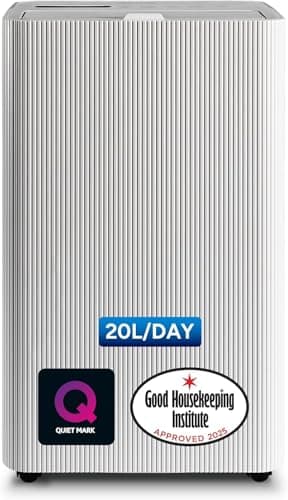 Devola 20L/Day Dehumidifier with Carbon Filter, Laundry Drying & Sleep Mode, Continuous Drainage, Digital Display, Ideal Dehumidifiers for Home, Office & Bedroom