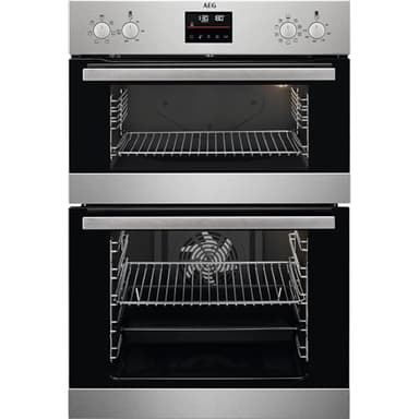 AEG 6000 Series SurroundCook Built In Double Oven, DCB535060M, 61L, Catalytic Self Clean, LED Display, Multilevel Cooking, Stainless Steel, Anti-fingerprint, Grill, Pizza, Defrost, A+