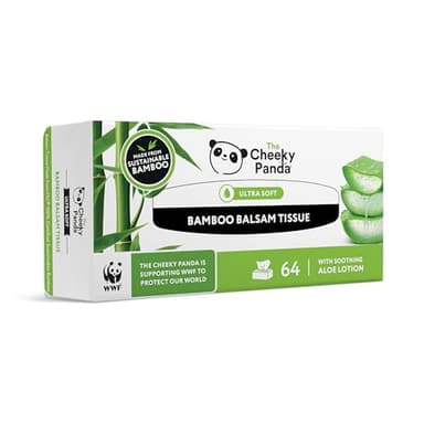 The Cheeky Panda Bamboo Balsam Tissues Box Multipack | 12 Boxes of 64 Facial Tissues | Soothing Aloe Vera