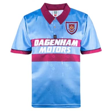 West Ham United 1995 Away Centenary Retro Shirt Sky/Claret Large Polyester