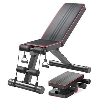 FROOBY Adjustable Weight Bench 300KG Capacity – Foldable Gym Bench for Home, Incline Decline Sit Up Bench with Leg Extension, Heavy-Duty Steel Frame, Dumbbell Bench for Full Body Strength Training