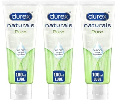 Durex Naturals Intimate Pleasure Water Based Pure Lubricant Gel - Pack Of 3 x 100 ml