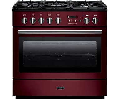 Rangemaster Professional Plus 90 FX Dual Fuel Range Cooker - Freestanding - PROP90FXDFFCY/C - Cranberry / Chrome