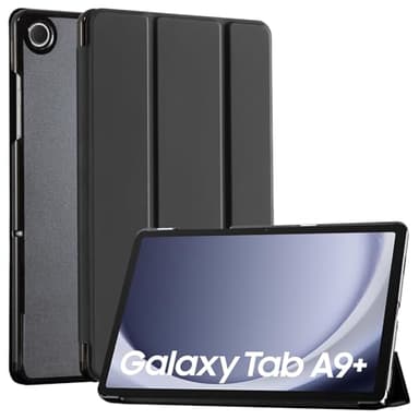 CoBak for Samsung Galaxy Tab A9 Plus Case 11 Inch 2023 - PU Leather Smart Cover for Tab A9+, Translucent Hard Shell, Multi-Viewing Angles, Black.