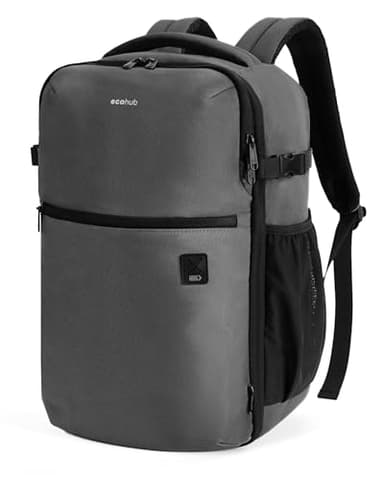 ECOHUB for Ryanair Cabin Bags 40x20x25, Underseat Travel Backpack with Anti-theft Pocket, Cabin Size Carry on Bag for Airplanes, Water-resistant Hand Luggage Bag with Laptop Compartment, 20L-Grey