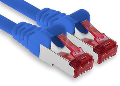 1aTTack.de - 1x 10m CAT6 patch cable S/FTP PIMF shielding CAT.6 RJ45 network cable Ethernet cable DSL LAN router switch modem patch panel - blue - 1 piece