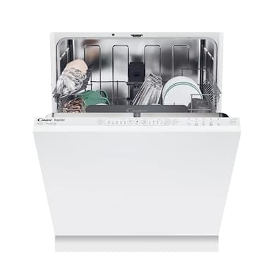 Candy CI 4C7L0W-80 Integrated Dishwasher, 14 Place Setting, Black Bezel, C Rated