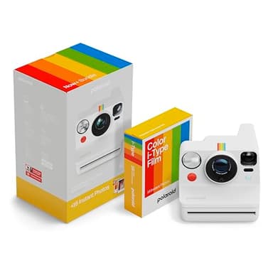 Polaroid - NOW+ Gen3 - Instant Camera Bluetooth Connected - Camera + Color Film Bundle (16 photos) White (6563)