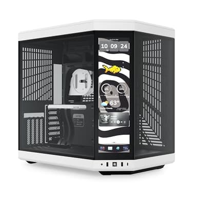 HYTE Y70 Touch Infinite Dual Chamber ATX Mid Tower Modern Aesthetic Case with Integrated 2.5K LCD Touchscreen - Panda
