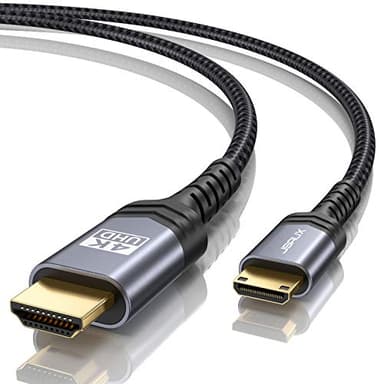 JSAUX Mini HDMI to HDMI Cable 3M, 4K@60Hz High Speed Mini HDMI Cable Gold-Plated Mini HDMI to Standard HDMI Lead Compatible with Digital Cameras, Camcorders, Tablet and Laptop etc -10FT