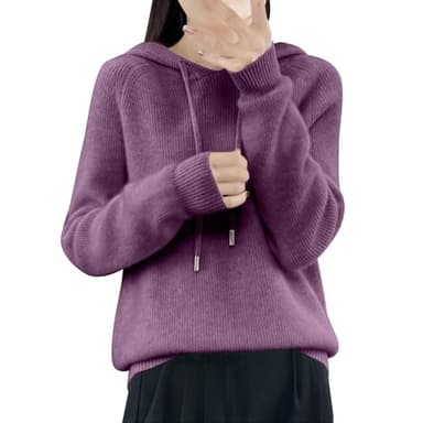 HOOUDO Black of Friday Sales Womens Cashmere Jumpers Hoodies Long Sleeved Knitted Sweaters Ladies Winter Warm Jumper Tops Casual Solid Color Base Sweatshirts Cashmere Jumpers Ladies Plus Size