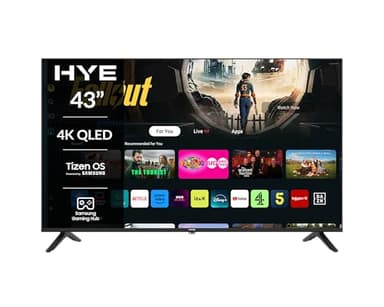 HYE TV - Smart TV, 43" Screen Size, 4K Resolution, QLED Technology, Samsung Tizen OS & Gaming Hub, Versatile Connectivity, Black, Perfect For Streaming, Gaming & Entertainment - 43QLEDS2008E