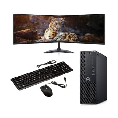COMPUCLEAR Complete set Dual 22 inch Monitors & OptiPlex Core i5 8th Gen - 16GB RAM - 512GB SSD - WiFi - Windows 11 64-Bit Desktop PC Computer Keyboard and Mouse Speakers (Renewed)