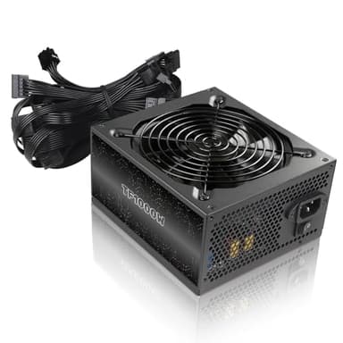 1000W Power Supply 80 Plus Gold Full Voltage 110-230V Active PFC Gaming PSU Non Modular Design Standard ATX Computer Power Supplies with 140MM Ultra Quiet Cooling Fan for Desktop PC Server