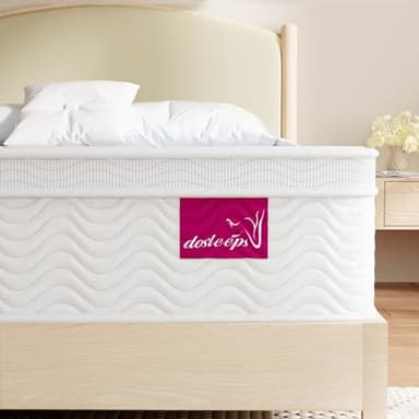 dosleeps Double Mattress 4FT6 | 10.6 Inch Memory Foam & Pocket Sprung | 9-Zone Orthopedic Support,Medium Firm,Edge Support,Motion Isolation 135x190x27cm