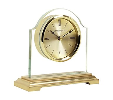 London Clock Gold Break Arch Mantel Clock, 14.5 x 15 x 6cm