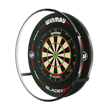 WINMAU Plasma Dartboard Light in Black – Ultimate Surround Dart Board Lighting – Slim Design LED Surround Ring for 360° Shadow-Free Illumination