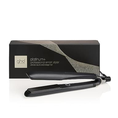 ghd Platinum+ Hair Straightener & Professional Styler in Black - More Strength, Shine & Colour Protection - for All Hair Types - (UK Plug)