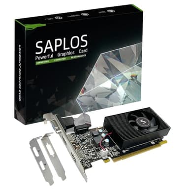 SAPLOS GT 730 4GB DDR3 128-bit, Dual HDMI, VGA, Low Profile Graphics Card, PC Video Card, Computer GPU for Working, Low Power, PCI Express x16, DirectX 11