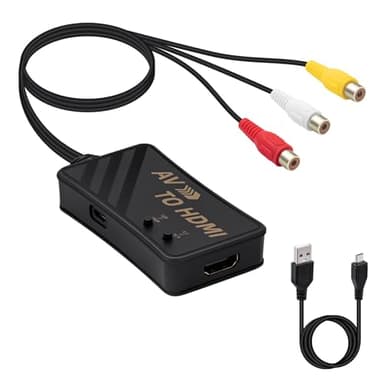 Mcbazel RCA to HDMI Converter, AV to HDMI Converter, Composite CVBS AV to HDMI Video Audio Converter Adapter 1080P for Wii/PS2/PS3/N64/GC/Xbox VHS/VCR/Blue-Ray DVD Players