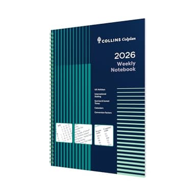 Collins - Colplan - 2026 12 Month Calendar Year Planner, Week-To-View with Notes Diary, A4 Wiro Bound Cover (62-26)