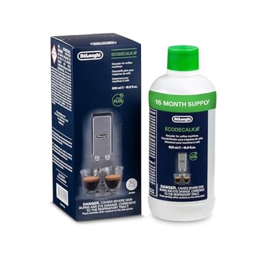 De'Longhi EcoDecalk Descaler DLSC500, 5 Decalcification Doses, Coffee Machine Descaler, Coffee Machine Maintenance Accessory, Plant-Based Ingredients, Bottle with 5 Doses, 500ml