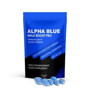 ALPHA BLUE PRO 40 Tablets 100 mg | Fast Effect Natural Herbal Male Supplement for Stronger | Energy & Stamina Support | Boost Performance & Vitality | Fast Acting Blue Pills for Men | Made in UK