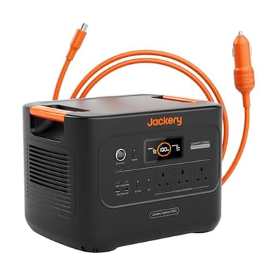 Jackery Explorer 3000V2 Solar Generator with DC8020 Car Charger Cable, 3072Wh LiFePO4, 2990W Output, Portable Power Station for Home Use, Outages, RVs, Camping & Emergency Backup